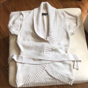 BCBG size L tan wrap sweater